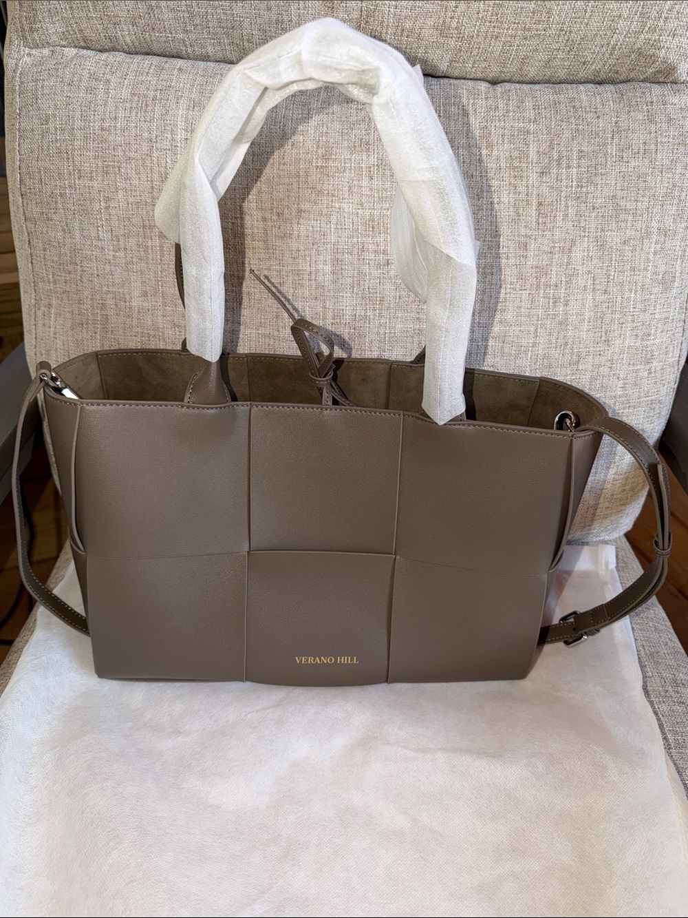 Verano Hill Woven Tote in Taupe